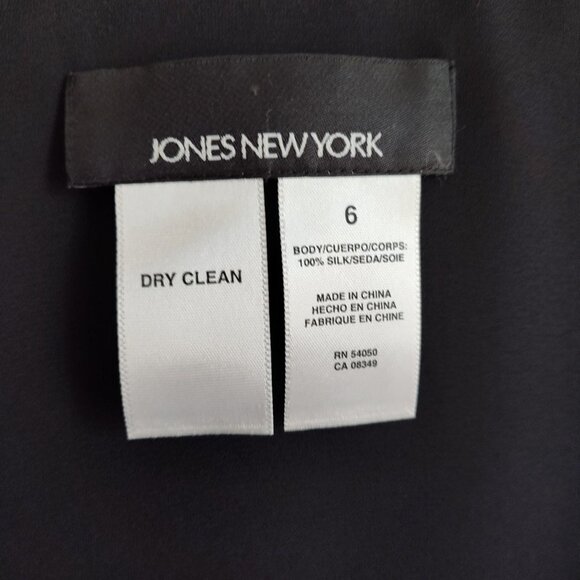 Ladies SZ 6 Jones New York Black Cascade Ruffle Faux Wrap Silk Skirt - Picture 4 of 4